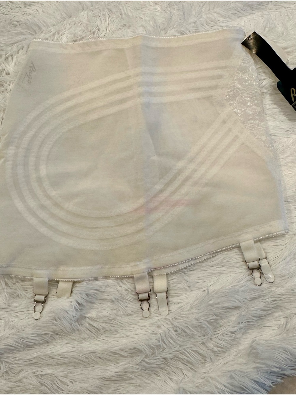 🤍Rago Style 1361 Open Bottom Girdle White Shapewear 6 Garters Size 4X/38